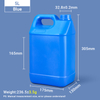 Pichets de style F de 5 L Pichet en plastique HDPE de 5 litres Jerrican en plastique