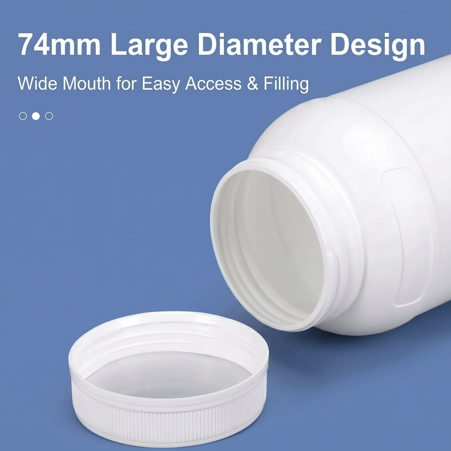 Bouteille HDPE fluorée de 2L, récipient étanche à large ouverture pour liquides visqueux et solvants organiques, vente en gros