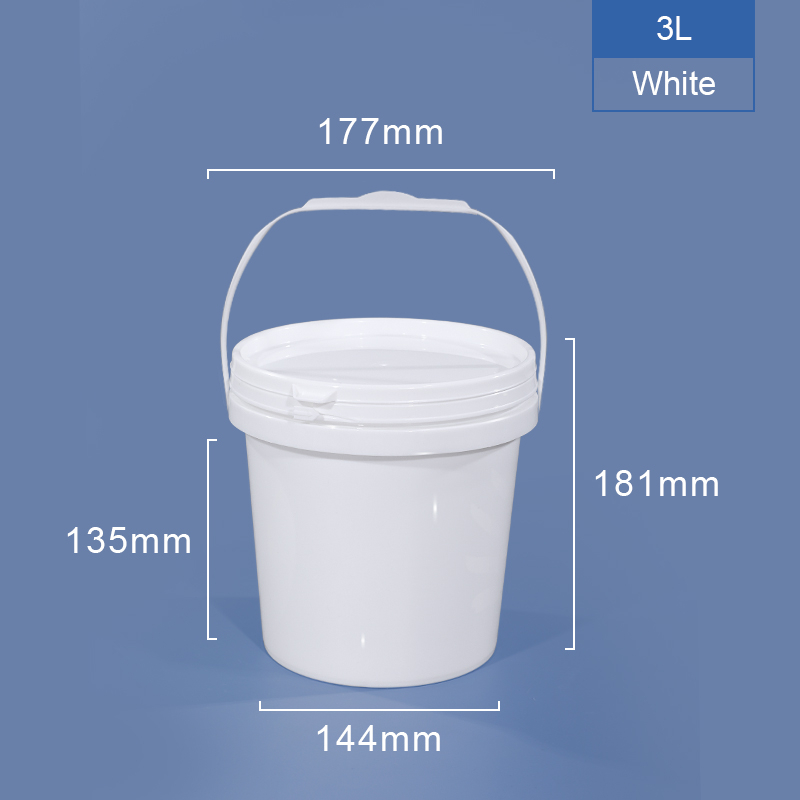 Seau en plastique 3L avec couvercle et poignée