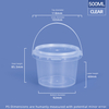 500 ml 16,9 oz. Tubs et seaux ronds en plastique