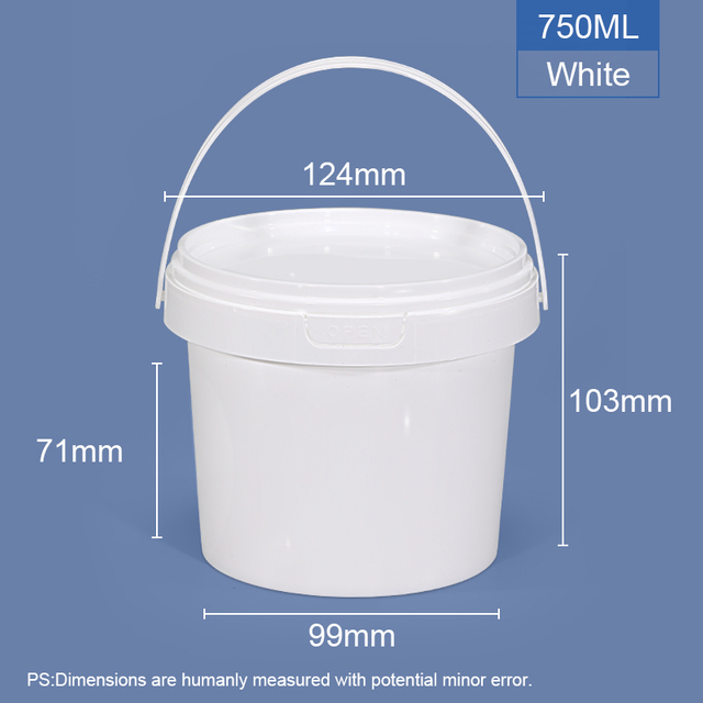 750 ml 25 oz. Bacs et seaux ronds en plastique