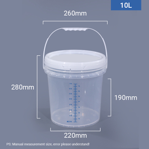 Seau de mesure en plastique pour seau de mélange gradué rond de 10 L