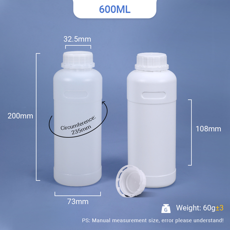 Bouteille en plastique HDPE de 600 ml avec couvercle TE