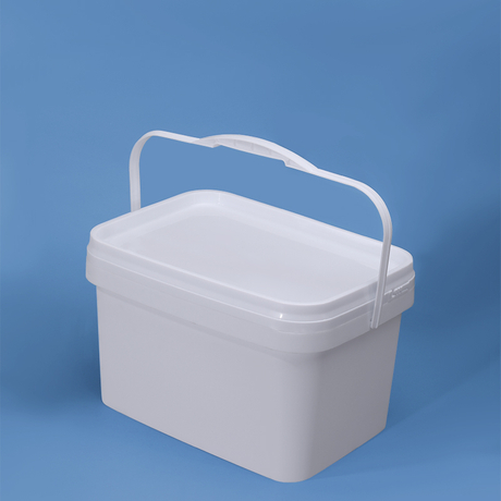 Seau en plastique carré rectangulaire 5L avec couvercle