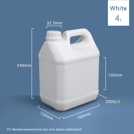 Bidons fluorés de style F approuvés par l'ONU de 4 L, jerricans à barrière en PEHD pour l'emballage de produits chimiques et de solvants
