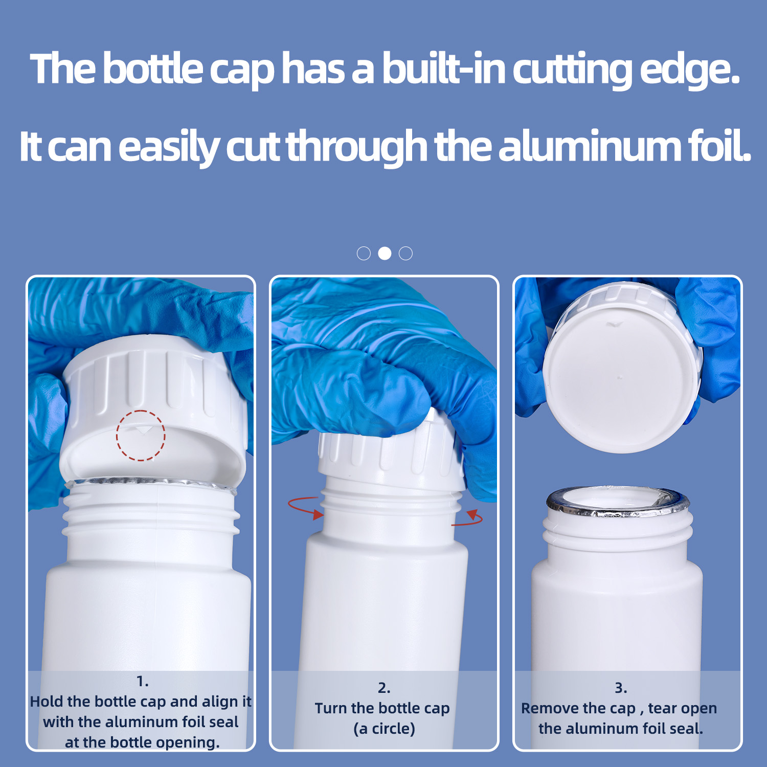 Bouteille en plastique COEX à haute barrière, avec bouchon à vis, coupe-doublure en aluminium, pour emballage de poudre de solvant de pesticide, 50ml, 100ml, 200ml, 500ml