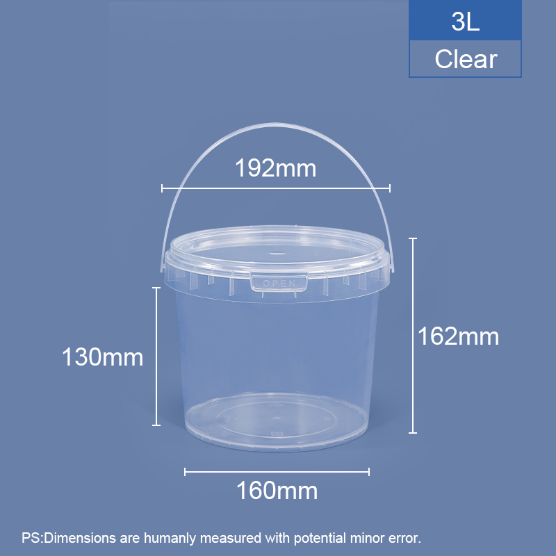 3 LTR Bodet en plastique rond de qualité alimentaire LTR