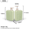 300 ml de shampooing carré en plastique vert vide et de revitalisant