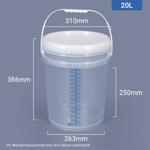 Seau de mesure en plastique pour seau de mélange gradué rond de 20 L