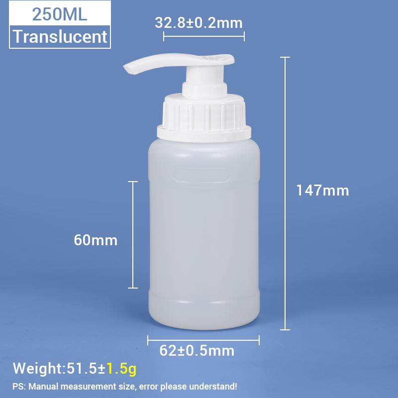 Flacon pompe à lotion en plastique HDPE de 250 ml