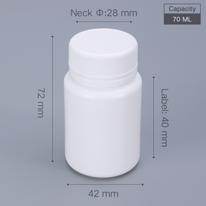 Bouteilles de pilule en plastique de 70 ml 70cc bouteille de médecine en plastique