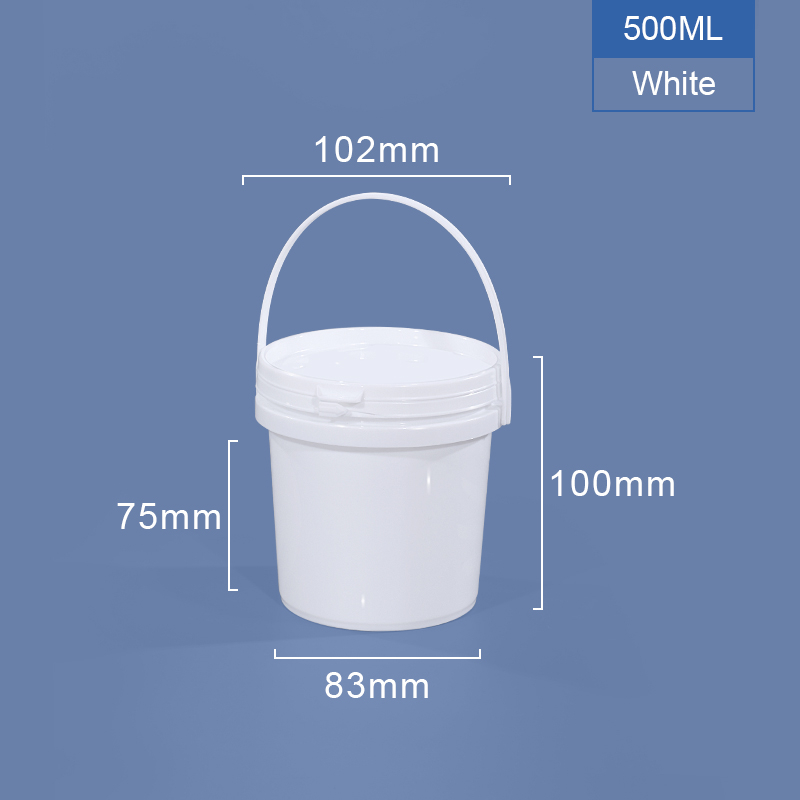 500 ml de petit seau en plastique avec couvercle