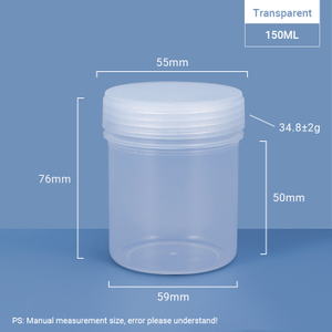 Pot en plastique à large ouverture de 150 ml avec bouchon à vis