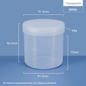 Pot en plastique à large ouverture de 500 ml avec bouchon à vis 