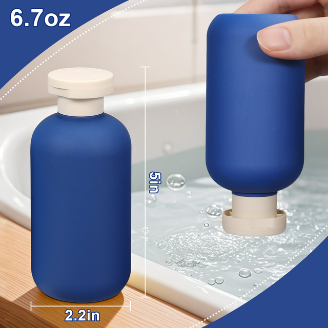 200 ml bouteilles de shampooing en plastique de voyage avec flip capuchon