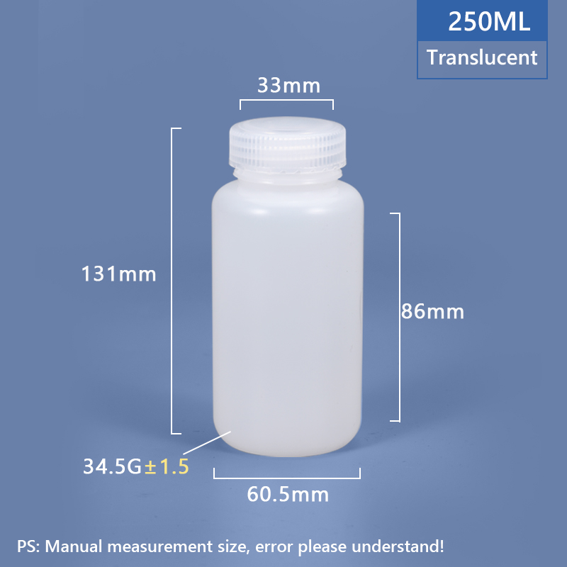 250 ml de collier large en plastique PP / HDPE Bouteille