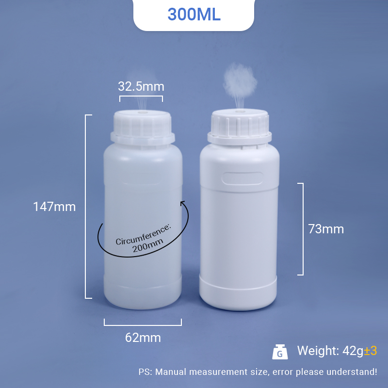 Bouteille en plastique HDPE de 300 ml avec couvercle TE