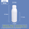 Bouteille en plastique blanche à épaule ronde de 500 ml Bouteille en plastique Coex HDPE