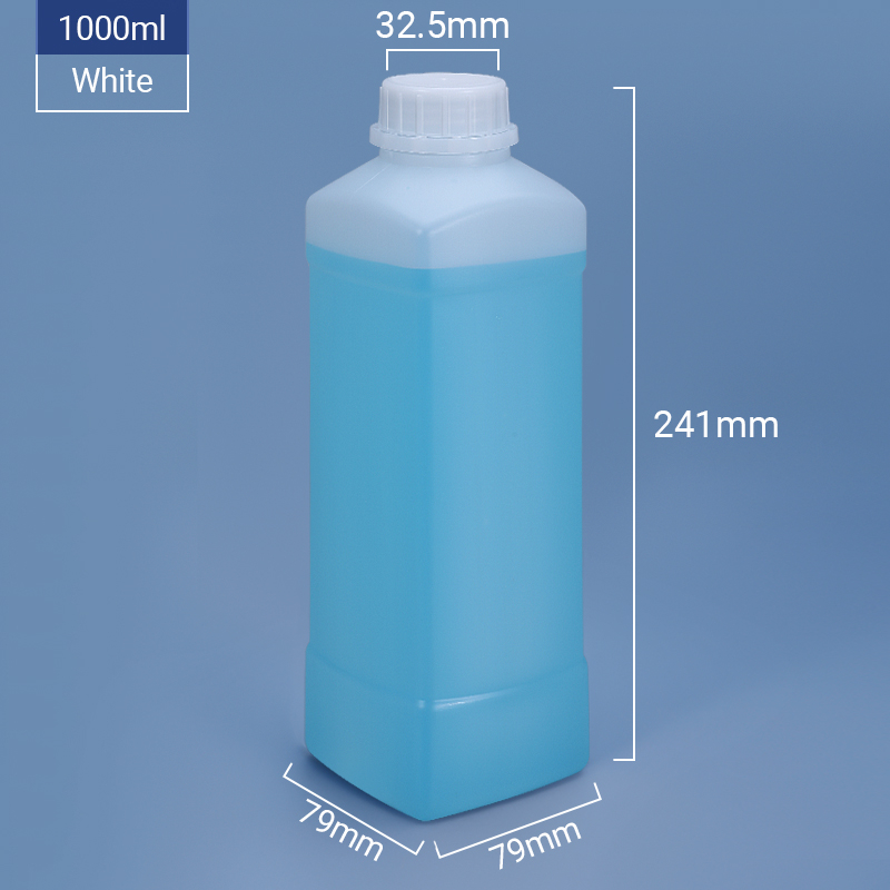 1000 ml 1l carré en plastique carré bouteille HDPE avec sabot