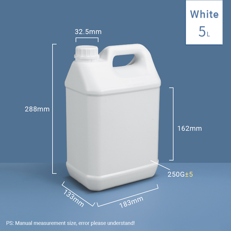 Bidons fluorés de style F approuvés par l'ONU de 5 L, jerricans à barrière en PEHD pour l'emballage de produits chimiques et de solvants