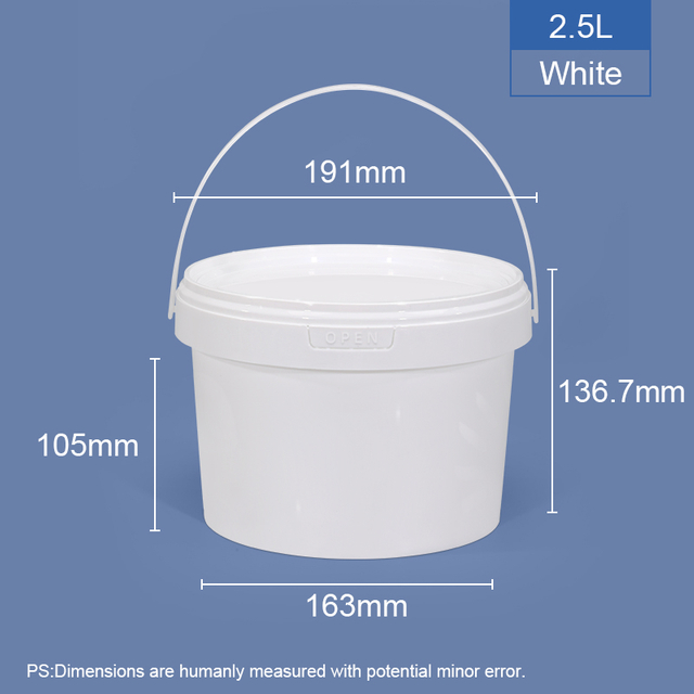 2500 ml 2,5 LTR Bodet en plastique rond de qualité alimentaire