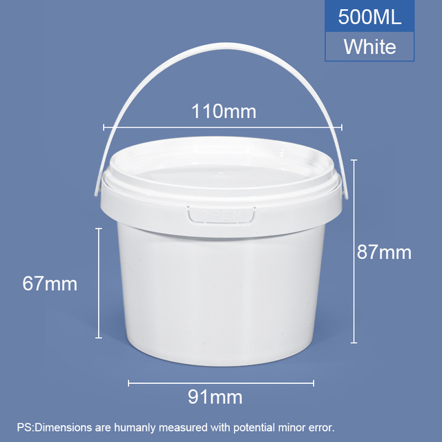 500 ml 16,9 oz. Tubs et seaux ronds en plastique