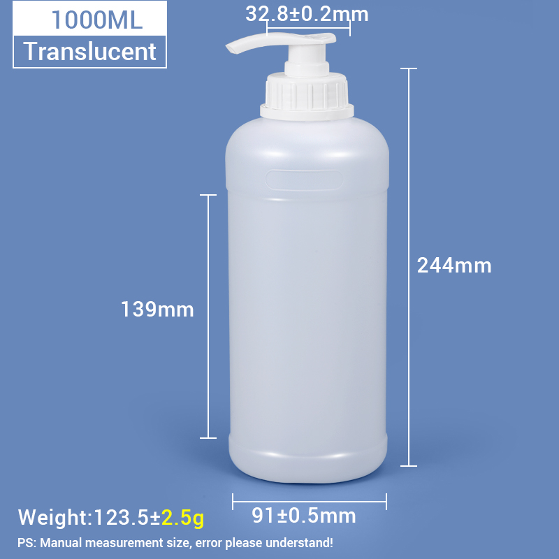 Flacon pompe à lotion en plastique HDPE de 1000 ml