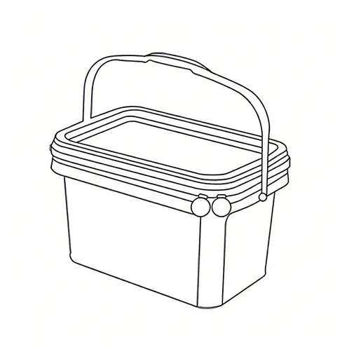 Seau en plastique - rectangulaire