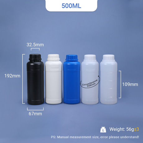 Bouteille en plastique HDPE de 500 ml avec couvercle TE