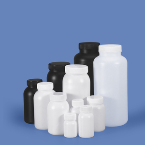 Bouteille en plastique HDPE à large bouche, noir et blanc, avec capuchon intérieur, étanche, pour utilisation en laboratoire chimique, Direct usine