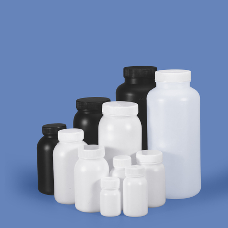 Bouteille en plastique HDPE à large bouche, noir et blanc, avec capuchon intérieur, étanche, pour utilisation en laboratoire chimique, Direct usine