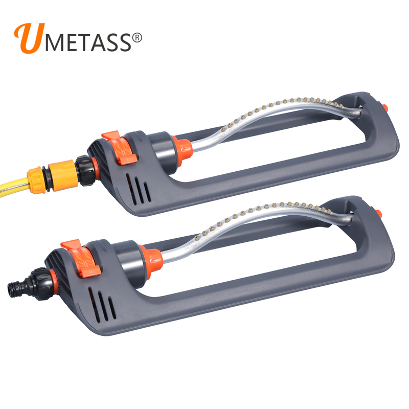 Sprinkler à pelouse oscillant avec buses en laiton de 19 trous, couvre jusqu'à 8-10m, comprend une aiguille de nettoyage à jet en pulvérisation