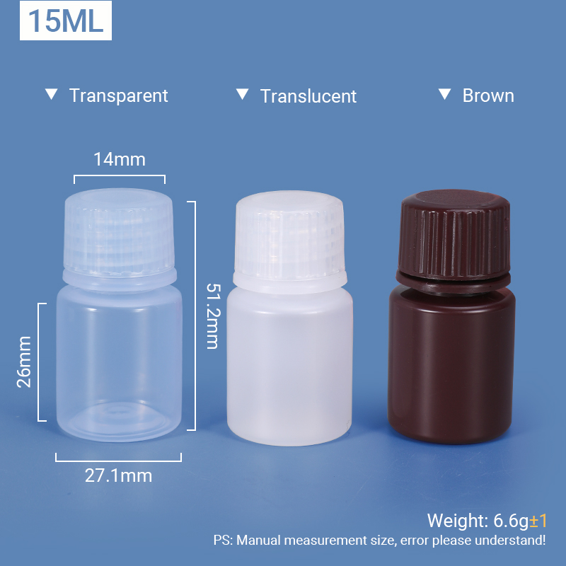 Bouteille PP / HDPE de 15 ml de cou de large