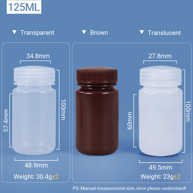 125 ml de collier large plastique PP / HDPE Bouteille