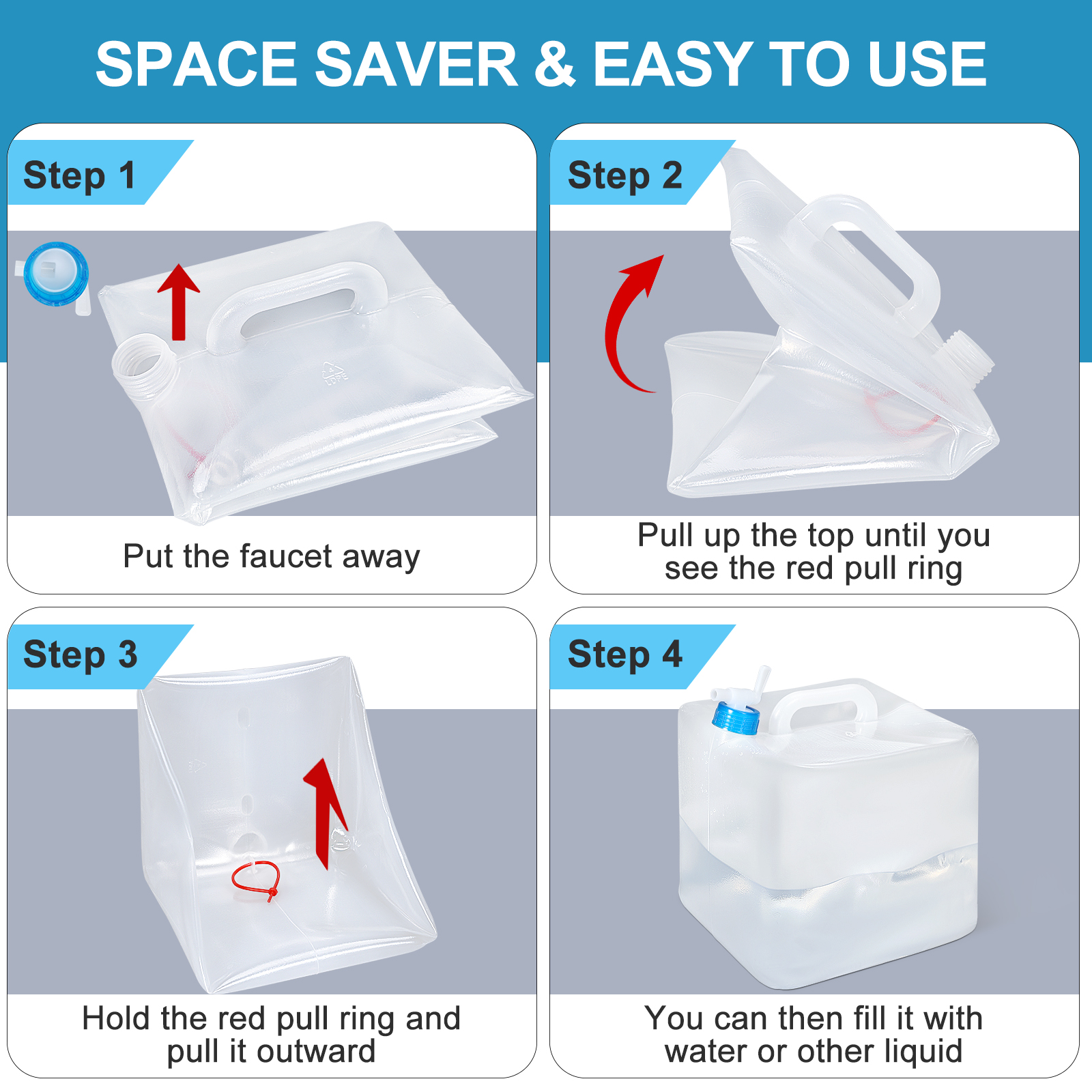 Jerrican pliable en plastique de 5 L