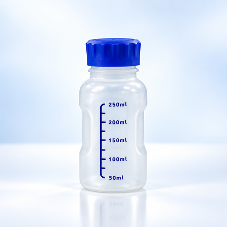 Flacon de réactif PP de 250 ml avec ligne d'échelle