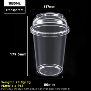 Gobelet en plastique PET transparent de 32 oz 1030 ml