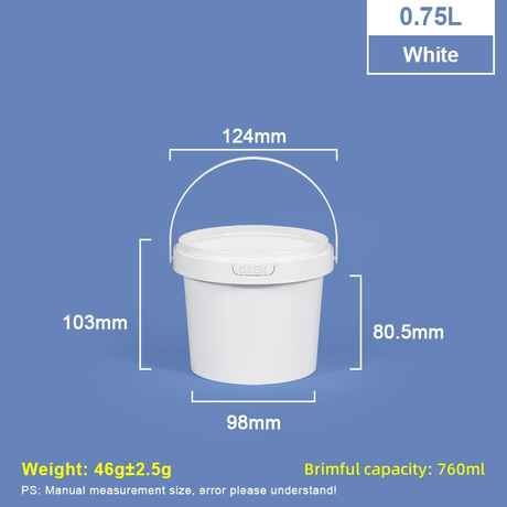 750 ml 25 oz. Bacs et seaux ronds en plastique