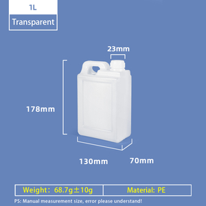1L F Style Cruches 1 Litre De Qualité Alimentaire PE Vin Jerrican En Plastique