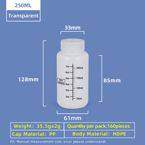 Flacon de réactif HDPE 250 ml 8 oz avec bouchon à vis