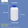 Bouteille en plastique HDPE à large goulot de 1 L avec ligne d'échelle et bouchon intérieur