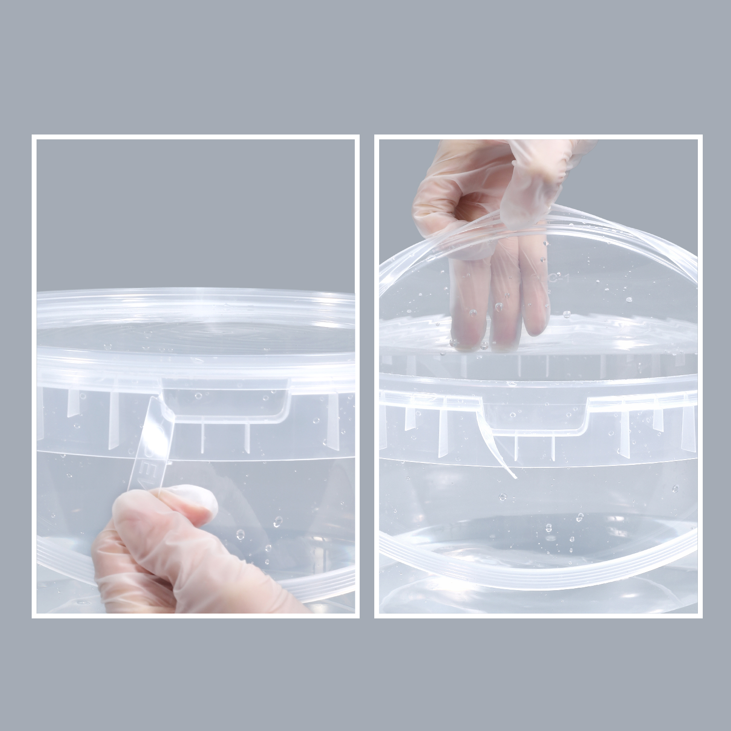Seau en plastique PP de qualité alimentaire de 8 L avec couvercle