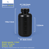 Bouteille en plastique HDPE à large goulot de 1 L avec ligne d'échelle et bouchon intérieur