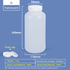 Bouteille en plastique à large ouverture en HDPE de 2 L, avec bouchon intérieur, étanche, pour utilisation en laboratoire chimique