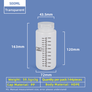 Flacon de réactif HDPE 500 ml 16 oz avec bouchon à vis