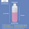 Bouteille en PE blanc translucide de 500 ml avec joint d'induction à bouchon à vis
