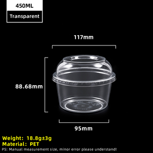 Gobelet en plastique PET transparent de 12 oz 450 ml