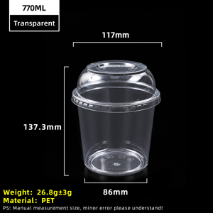 Gobelet en plastique PET transparent de 24 oz 770 ml