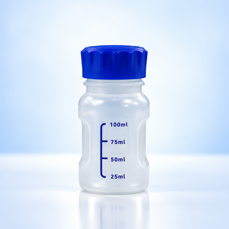 Flacon de réactif PP de 100 ml avec ligne d'échelle