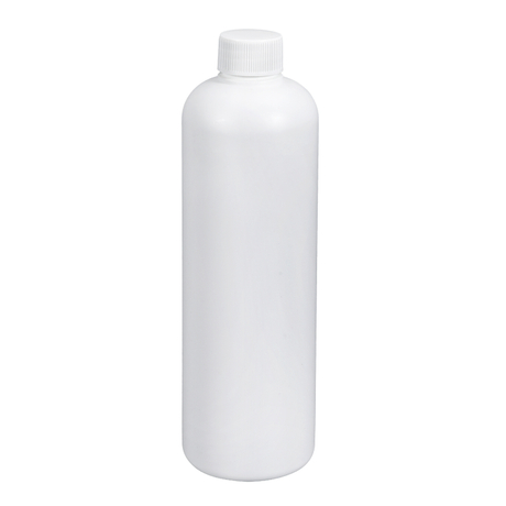 Bouteille PE blanche translucide de 500 ml avec joint d'induction à bouchon à vis